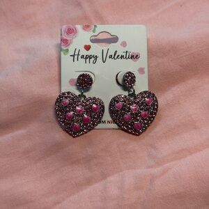 Pink Heart Earrings